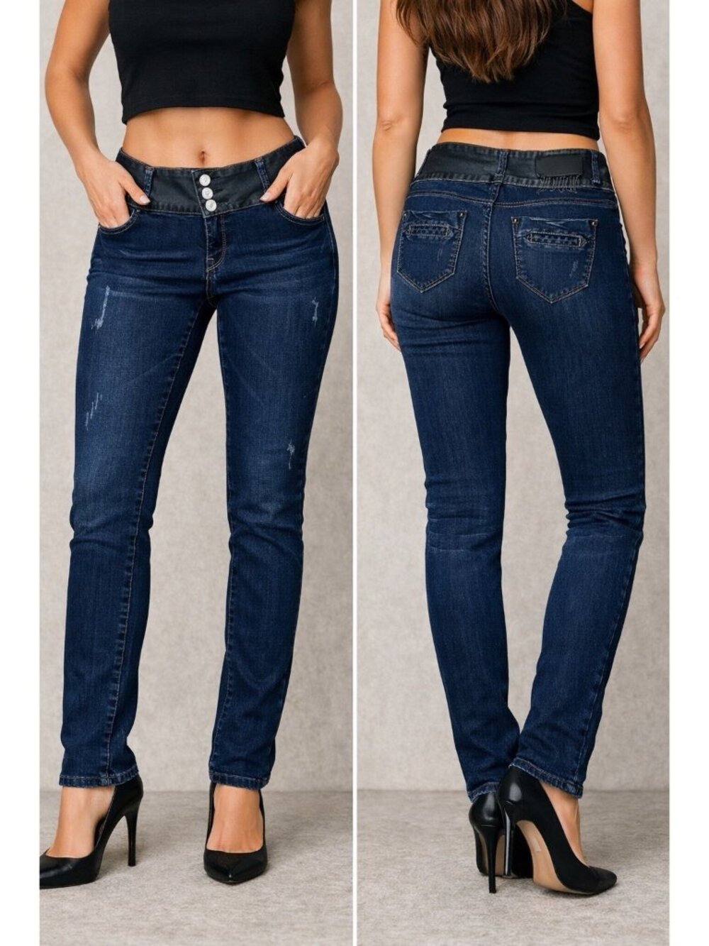 Miss Sixty Vintage Triple Button Low Rise Skinny Jeans Womens 27